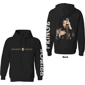 Prince: Welcome 2 America (Back Print, Sleeve Print) - Black Pullover Hoodie