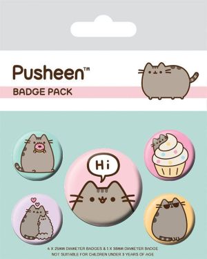 Pusheen: Pusheen Says Hi Pin-Back Buttons 5-Pack Preorder