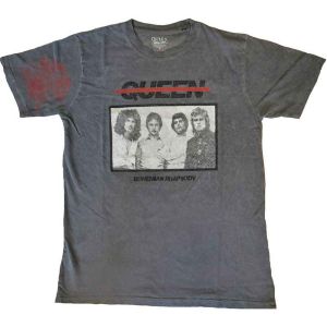 Queen: Bo Rhap Photo (Dye Wash, Sleeve Print) - Black T-Shirt