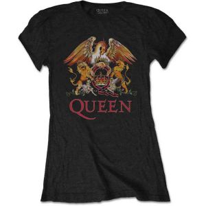 Queen: Classic Crest - Ladies Black T-Shirt