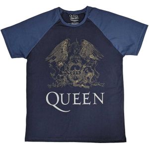 Queen: Crest - Navy Blue & Denim Blue T-Shirt