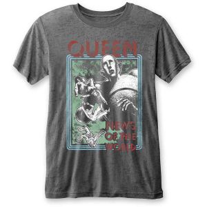 Queen: News of the World (Burnout) - Charcoal Grey T-Shirt