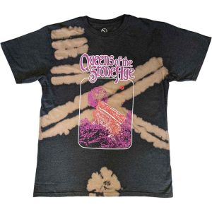 Queens Of The Stone Age: Planet Frame (Dip Dye, Dye Wash) - Black T-Shirt