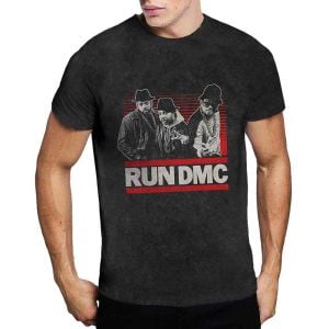 Run DMC: Gradient Bars (Dip Dye, Mineral Wash, Dye Wash) - Dip-dye On Black T-Shirt