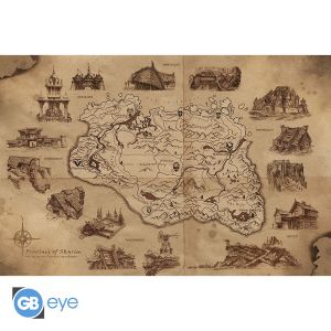 Skyrim: "Illustrated Map" Poster (91.5x61cm)