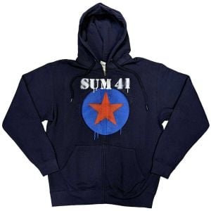 Sum 41: Star Logo - Navy Blue Zip-up Hoodie