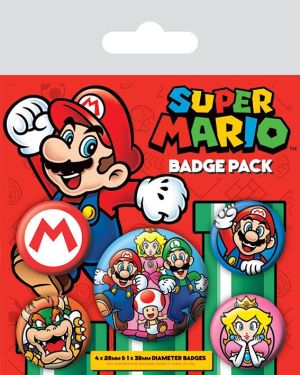 Super Mario: 5-Pack Pin-Back Buttons Preorder