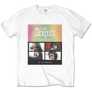 The Beatles: Album Faces Gradient (Silver Style Printing) - White T-Shirt