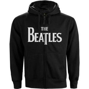 The Beatles: Drop T Logo - Black Zip-up Hoodie