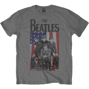 The Beatles: Flag/Vegas - Grey T-Shirt