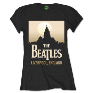 The Beatles: Liverpool, England - Ladies Black T-Shirt