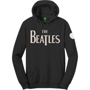 The Beatles: Logo & Apple (Applique) - Black Pullover Hoodie