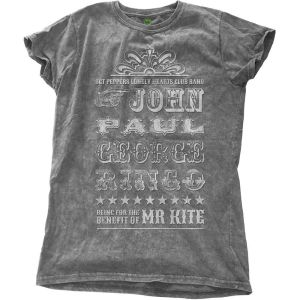 The Beatles: Mr Kite (Snow Wash, Dye Wash) - Ladies Charcoal Grey T-Shirt