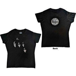 The Beatles: With The Beatles (Back Print) - Ladies Black T-Shirt