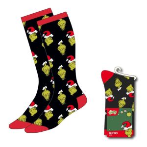 The Grinch: Grinch's Face Socks (38-45) Preorder