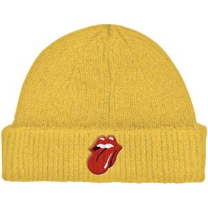 The Rolling Stones: 72 Tongue (Roll Up) - Yellow Beanie Hat Preorder