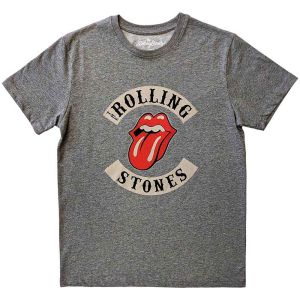 The Rolling Stones: Biker Tongue - Grey T-Shirt