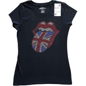 The Rolling Stones: Classic UK (Embellished) - Ladies Black T-Shirt