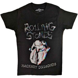 The Rolling Stones: Hackney Diamonds Faded Logo - Black T-Shirt