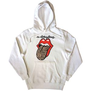 The Rolling Stones: Leopard Tongue - White Pullover Hoodie