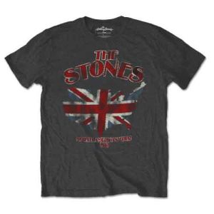 The Rolling Stones: Union Jack US Map - Charcoal Grey T-Shirt