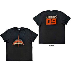 U2: 359 Degree Tour 2009 Orange Logo (Back Print) - Black T-Shirt