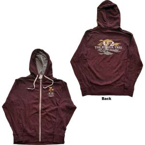 U2: Joshua Tree 2017 (Back Print) - Maroon Red Zip-up Hoodie