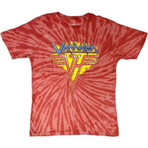 Van Halen: Jagged Logo (Dip Dye, Dye Wash) - Red T-Shirt