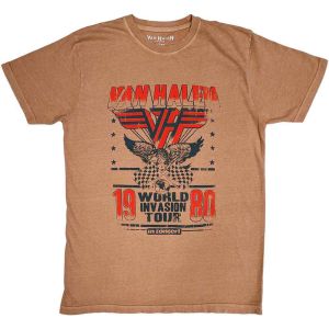 Van Halen: World Invasion (Distressed) - Pink T-Shirt