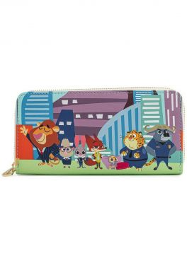 Loungefly Zootopia: Chibi Group Zip Around Wallet