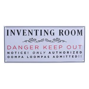 Willy Wonka & the Chocolate Factory: Inventing Room Tin Sign Preorder