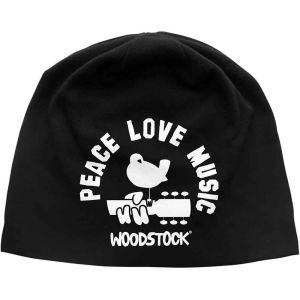 Woodstock: Peace, Love, Music (Discharge Print) - Black Beanie Hat Preorder