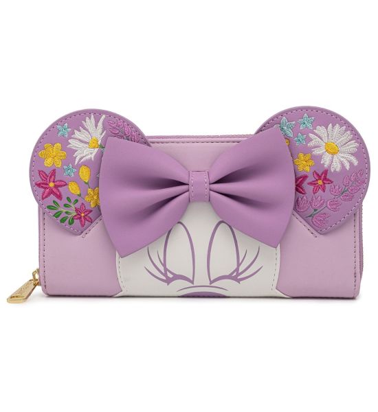 Loungefly Disney Minnie Holding Flowers Zip Around Wallet