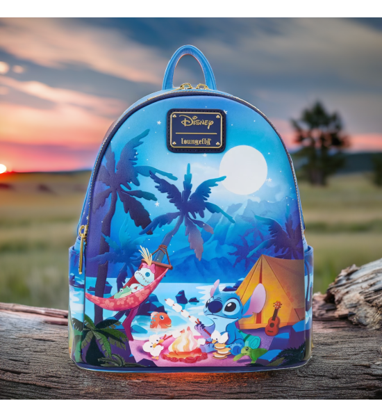 Loungefly: Disney Lilo And Stitch Camping Cuties Mini Backpack