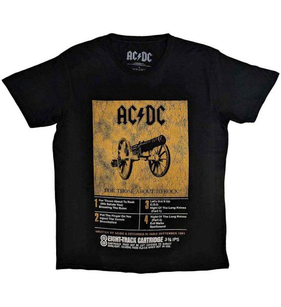 AC/DC: 8 Track - Black T-Shirt