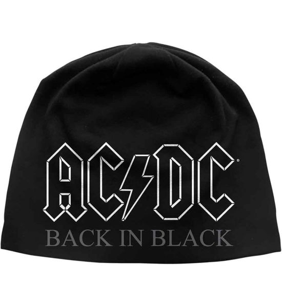 AC/DC: Back in Black (Discharge Print) - Black Beanie Hat Preorder