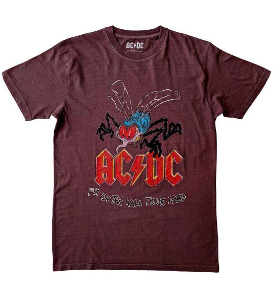 AC/DC: Fly On The Wall Tour - Maroon Red T-Shirt