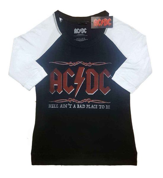 AC/DC: Hell Ain't A Bad Place - Ladies Black & White T-Shirt