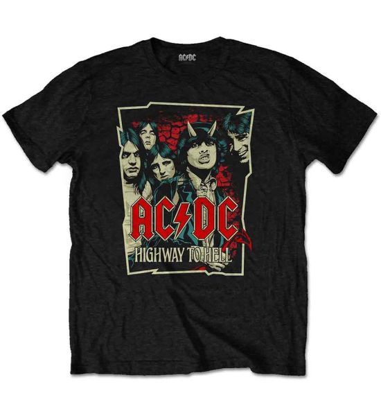 AC/DC: Highway To Hell Sketch - Black T-Shirt