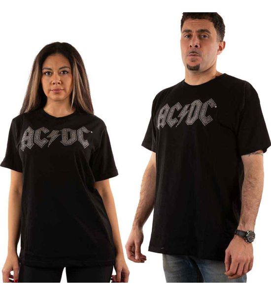 AC/DC: Logo (Embellished) - Black T-Shirt