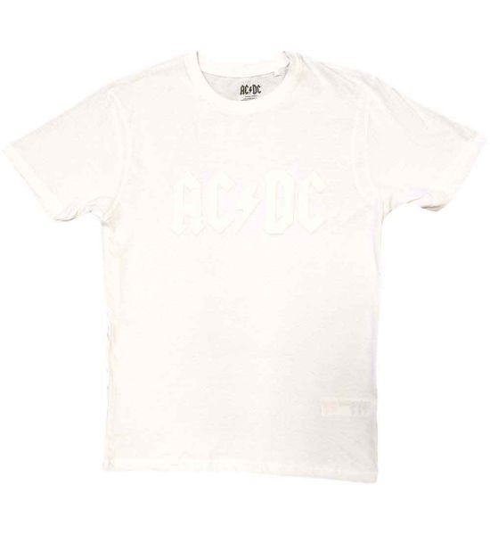 AC/DC: Logo (Hi-Build, White-On-White) - White T-Shirt