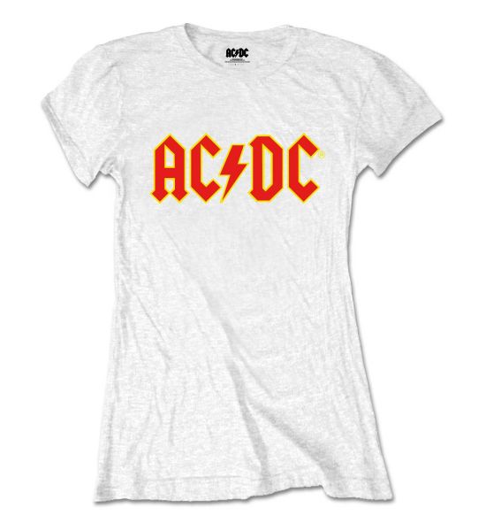 AC/DC: Logo - Ladies White T-Shirt