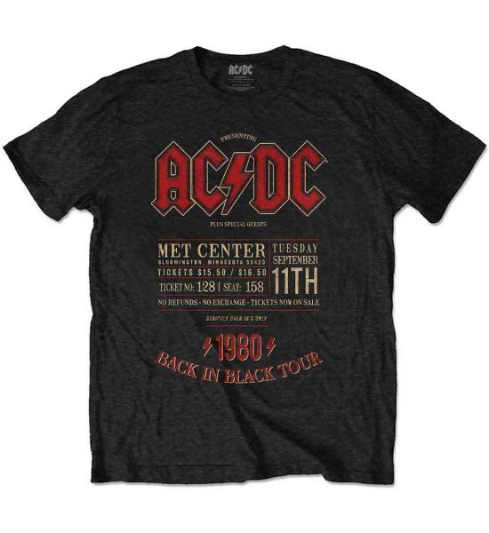 AC/DC: Minnesota '80 - Black T-Shirt