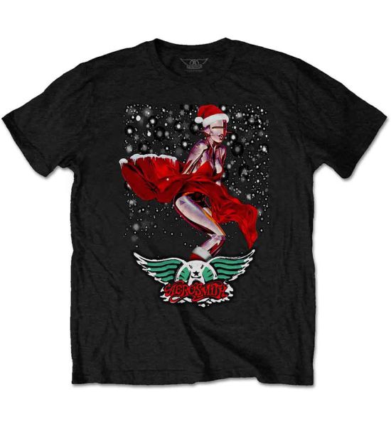 Aerosmith: Robo Santa - Black T-Shirt