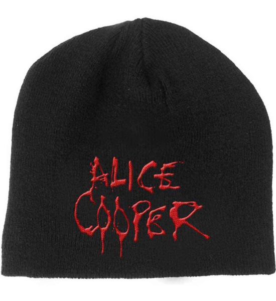 Alice Cooper: Dripping Logo - Black Beanie Hat Preorder