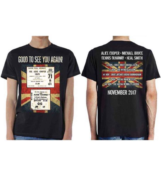 Alice Cooper: UK Only Event (Nov 2017) (Back Print) - Black T-Shirt