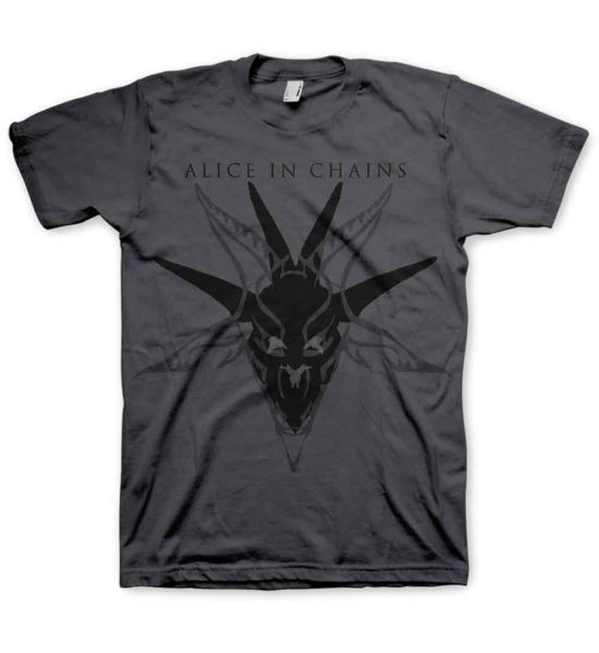 Alice In Chains: Black Skull - Charcoal Grey T-Shirt