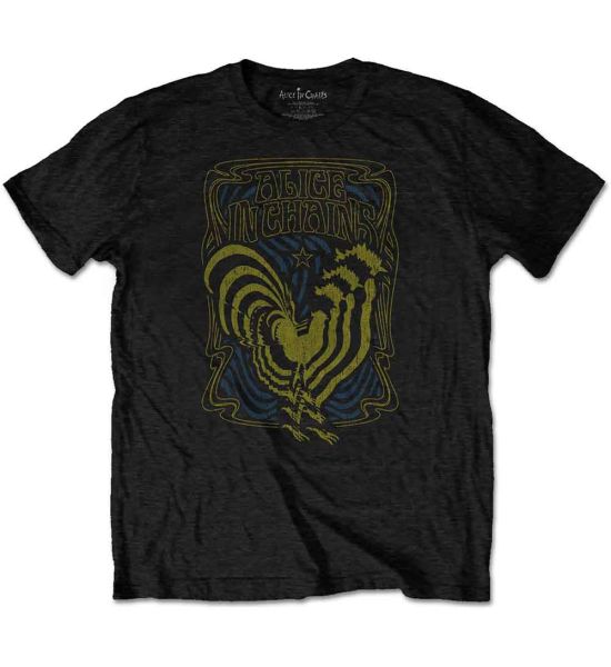 Alice in Chains: Psychedelic Rooster - Black T-Shirt