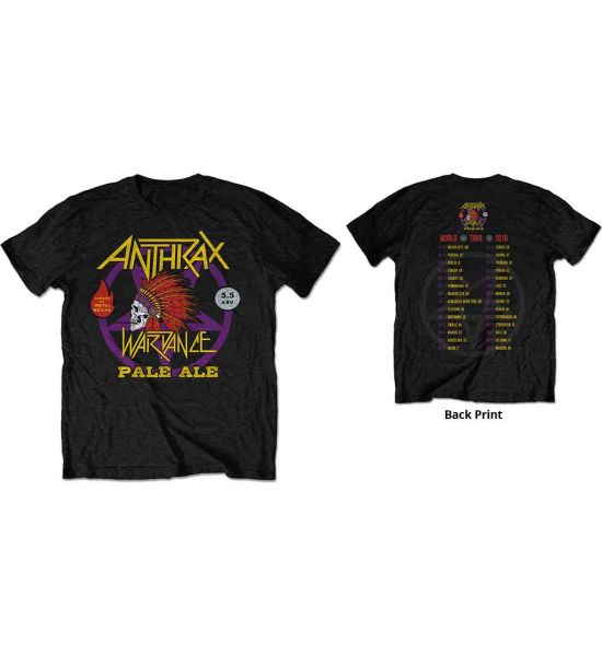 Anthrax: War Dance Paul Ale World Tour 2018 (Back Print) - Black T-Shirt