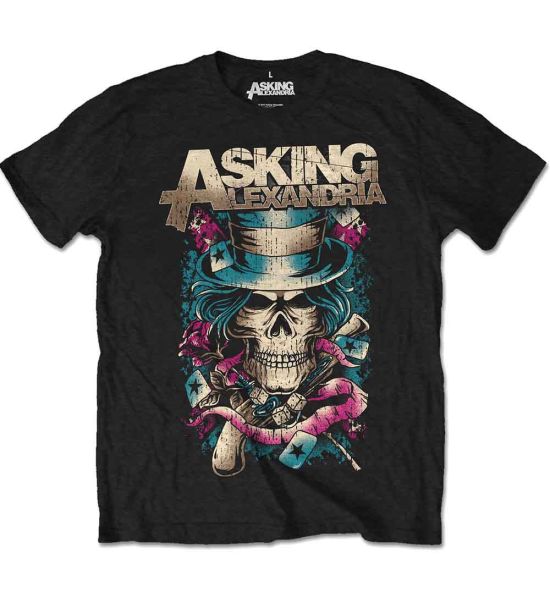 Asking Alexandria: Hat Skull - Black T-Shirt